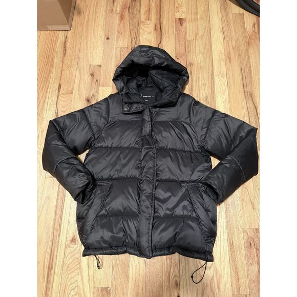 Everlane The ReNew Puffy Puff Hooded Puffer Coat Black - Picture 1 of 4